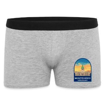 Montevideo Uruguay Legislativpalast Retro-Abzeichen - Männer Boxer Shorts - Grau meliert - Vorne