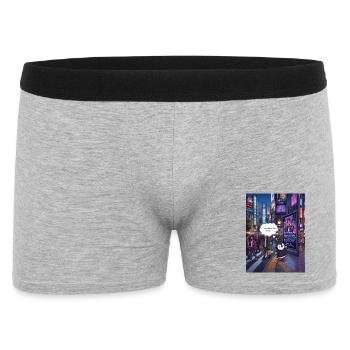 Beak in Japan -  Penguin Tokyo Band Humor Design - Männer Boxer Shorts - Grau meliert - Vorne