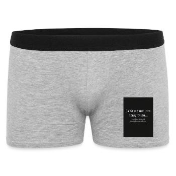 Gothic Overthinking T-Shirt - Funny Dark Academia - Men's Boxer Shorts - heather grey - Front