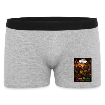 Ganja Faultier – Reggae Faultier mit Tropen-Vibes - Männer Boxer Shorts - Grau meliert - Vorne