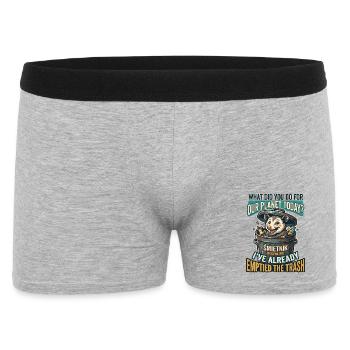 What did you do for our planet today? Opossum  - Männer Boxer Shorts - Grau meliert - Vorne