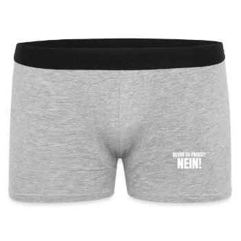 Bevor du fragst Nein Statement - Männer Boxer Shorts - Grau meliert - Vorne