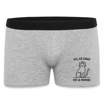  Ici Le Chat Est Le Patron - Boxer Homme - gris chiné - Devant