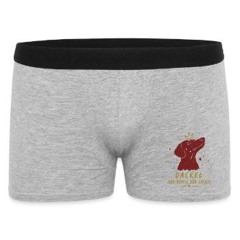 Dackel König Der Couch - Männer Boxer Shorts - Grau meliert - Vorne