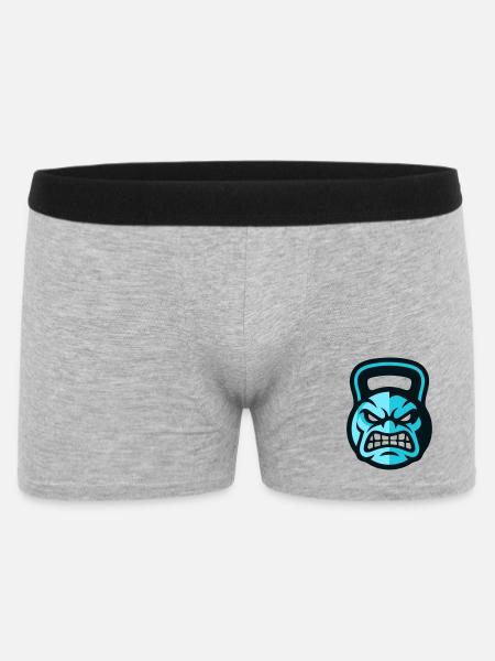 Workout Kettlebell Logo - Men's Boxer Shorts - heather grey