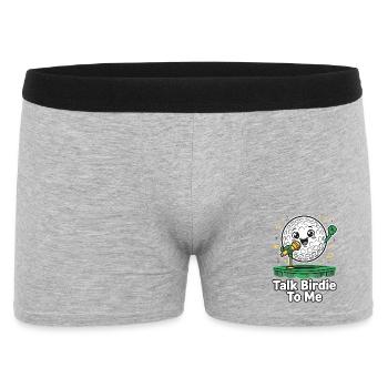Talk Birdie To Me – Golf Humor - Men's Boxer Shorts - heather grey - Front