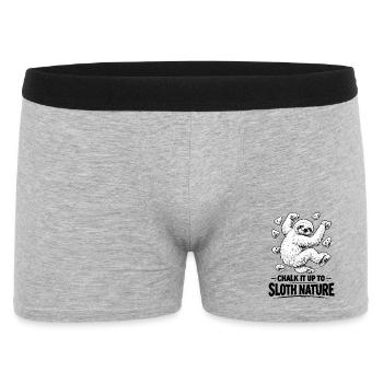 Faultier beim Bouldern – Chalk It Up Design - Männer Boxer Shorts - Grau meliert - Vorne