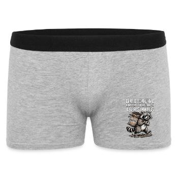 Kaffee Waschbär - Männer Boxer Shorts - Grau meliert - Vorne