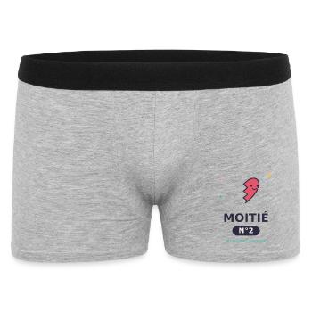 Moitié Nº2 Cœur Esquissé Rigolo - Boxer Homme - gris chiné - Devant
