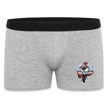 Biker Bär Cartoon auf BMX-Rad - Männer Boxer Shorts - Grau meliert - Vorne