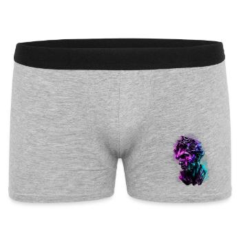 Neon Statue Antike Büste Vaporwave Cyberpunk - Männer Boxer Shorts - Grau meliert - Vorne