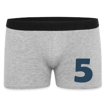 5_zahl- - Männer Boxer Shorts - Grau meliert - Vorne