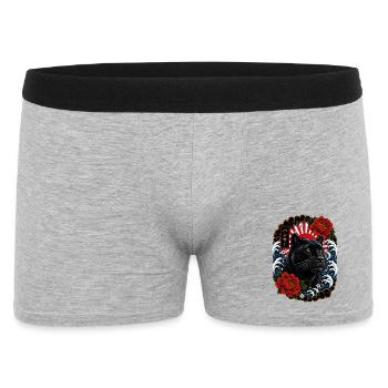 Schwarzer Panther im japanischen Irezumi Stil - Männer Boxer Shorts - Grau meliert - Vorne