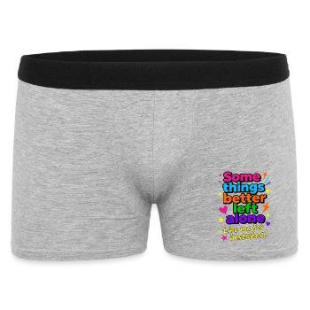 Manche Dinge sollte man besser in Ruhe lassen - Männer Boxer Shorts - Grau meliert - Vorne