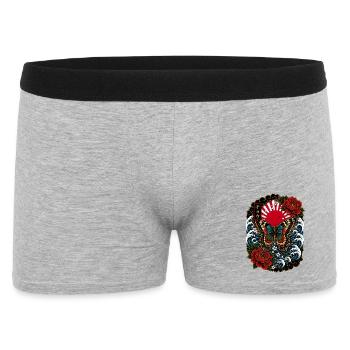 Schmetterling im japanischen Irezumi Stil - Männer Boxer Shorts - Grau meliert - Vorne