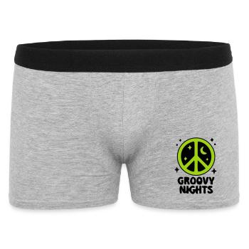 Groovy Peace Zeichen Logo - Männer Boxer Shorts - Grau meliert - Vorne