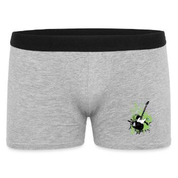 Grafische, florale grüne Gitarre - Männer Boxer Shorts - Grau meliert - Vorne