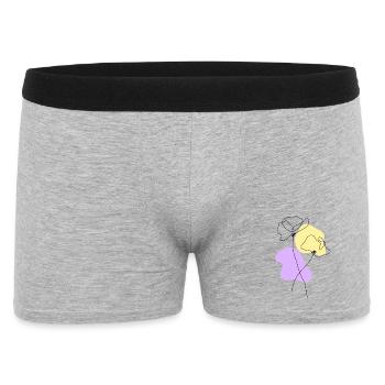 Lineart Poppies Pastel - Men's Boxer Shorts - heather grey - Front