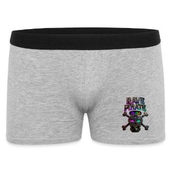 Rave Pirate Neon Skull - Men's Boxer Shorts - heather grey - Front