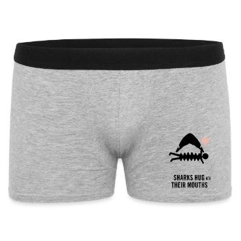 Sharks hug with their mouth - Men's Boxer Shorts - heather grey - Front