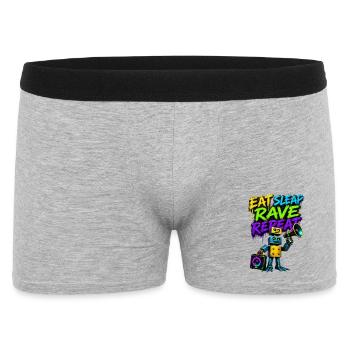 Eat Sleep Rave Repeat Graffiti Robot - Men's Boxer Shorts - heather grey - Front
