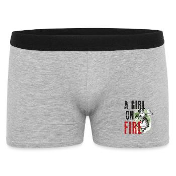 Paulinchen - A Girl On Fire - - Men's Boxer Shorts - heather grey - Front