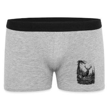 Cerf majestueux dans la nature dans le style du dessin - Boxer Homme - gris chiné - Devant