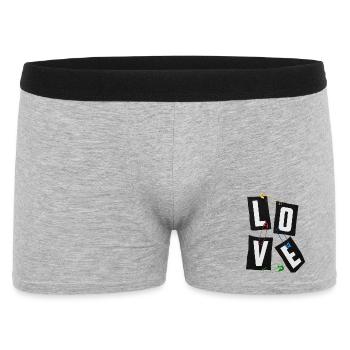 Love Tags: Bold Typography - Men's Boxer Shorts - heather grey - Front