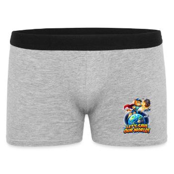 Superhelden-Kätzchen rettet die Erde - Männer Boxer Shorts - Grau meliert - Vorne