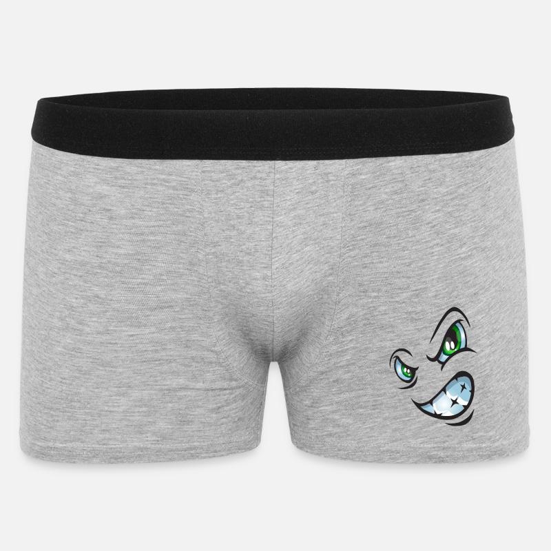 Visage de bande dessinée en colère - Boxer Homme - gris chiné