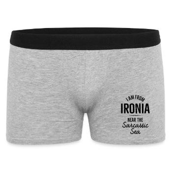 I am from Ironia near to the Sarcastic saying - Men's Boxer Shorts - heather grey - Front