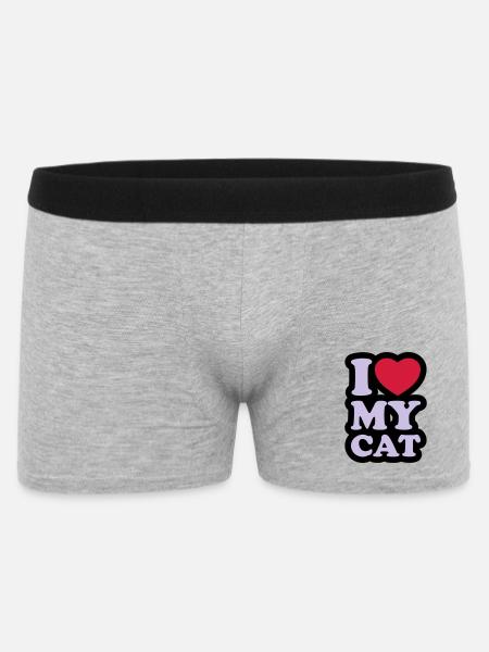 I love my cat - Men's Boxer Shorts - heather grey