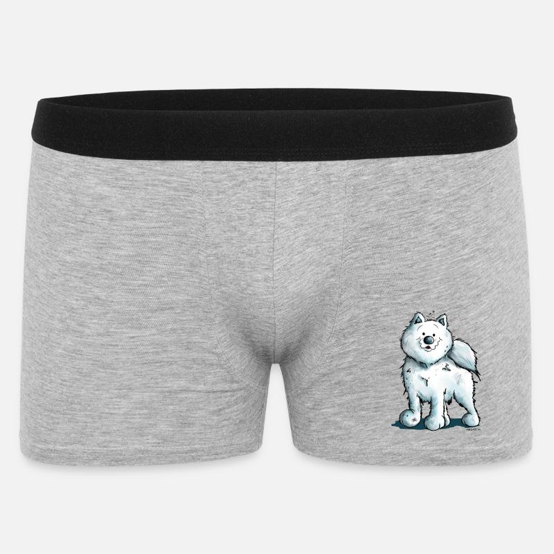 Søde Samojedhund - Boxer Shorts til mænd - grå meleret