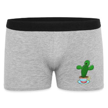 Cactus en tasse illustration drôle de vibrations positives - Boxer Homme - gris chiné - Devant