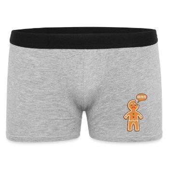 Lebkuchenmann Mimimi Mi Mi Mi Bäcker Gebäck Backen - Männer Boxer Shorts - Grau meliert - Vorne