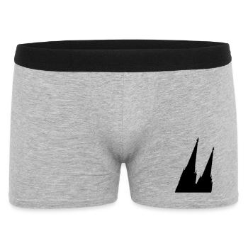 Schräger Kölner Dom in Köln - Männer Boxer Shorts - Grau meliert - Vorne