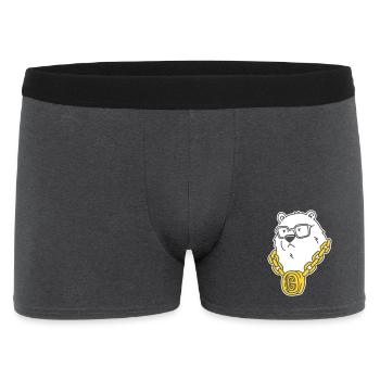 Gangsta Bär – Rapper-Grizzly mit Goldkette & Style - Männer Boxer Shorts - Anthrazit - Vorne
