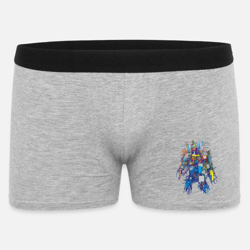 Cyber Android Abstrakt - Männer Boxer Shorts - Grau meliert