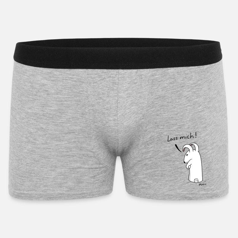 Grummelhase "Lass mich" - Männer Boxer Shorts - Grau meliert