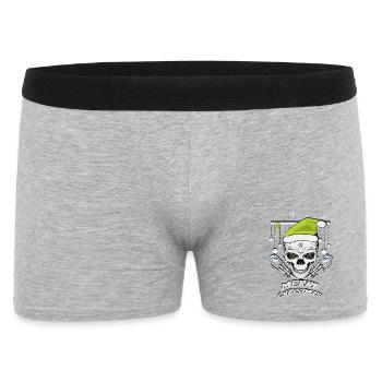 Crâne de Noël vert - Boxer Homme - gris chiné - Devant