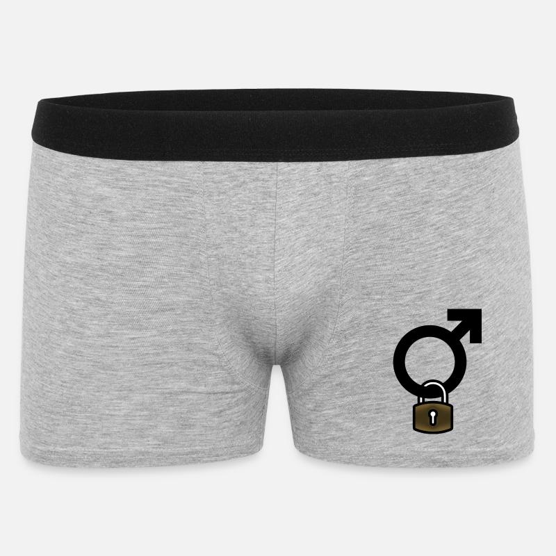 Herren mit Vorhängeschloss - Männer Boxer Shorts - Grau meliert