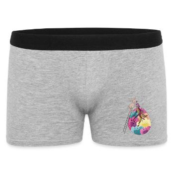 Lapin de Pâques et œuf de Pâques Illustration colorée - Boxer Homme - gris chiné - Devant