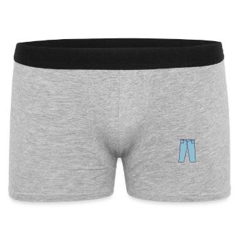 Pixel Jeans: Blue Retro - Men's Boxer Shorts - heather grey - Front