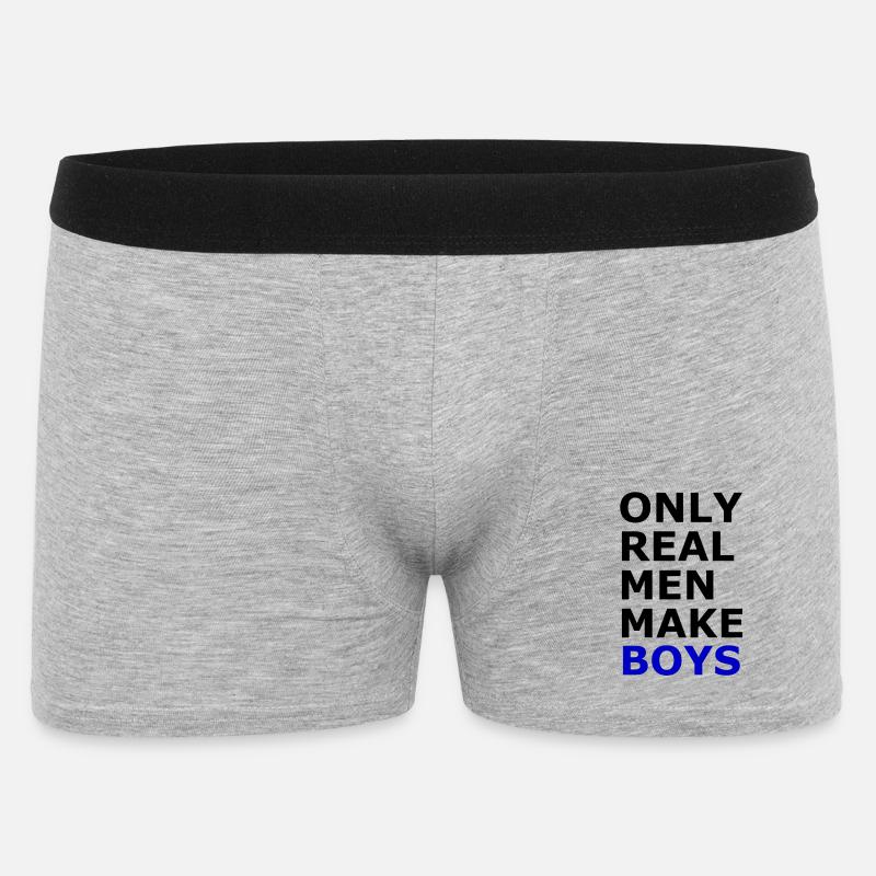Echte Männer machen Jungs - Männer Boxer Shorts - Grau meliert