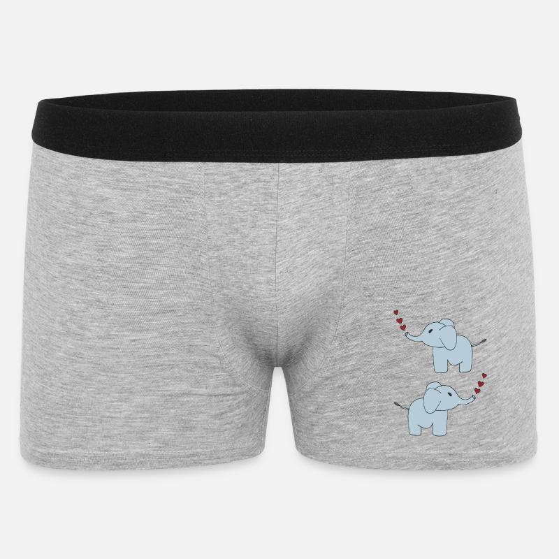elefanten doppelt - Männer Boxer Shorts - Grau meliert