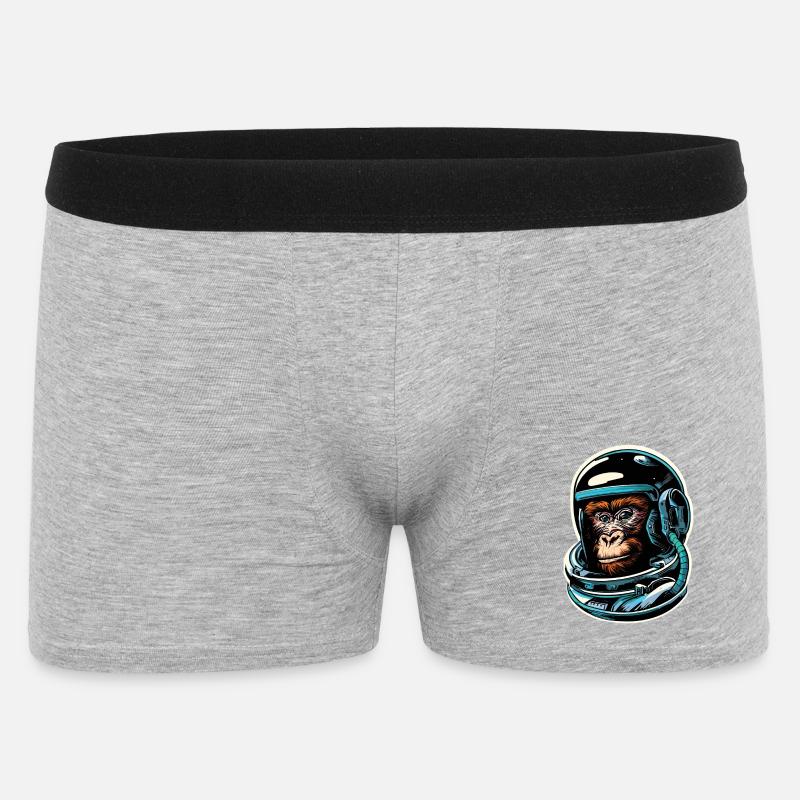 Weltraum-Affe - Männer Boxer Shorts - Grau meliert