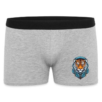 Stylized tiger with hoodie design - Men's Boxer Shorts - heather grey - Front