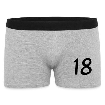 18. 18 YEARS OLD. 18th ANNIVERSARY. BIRTHDAY 18 YEARS. - Men's Boxer Shorts - heather grey - Front