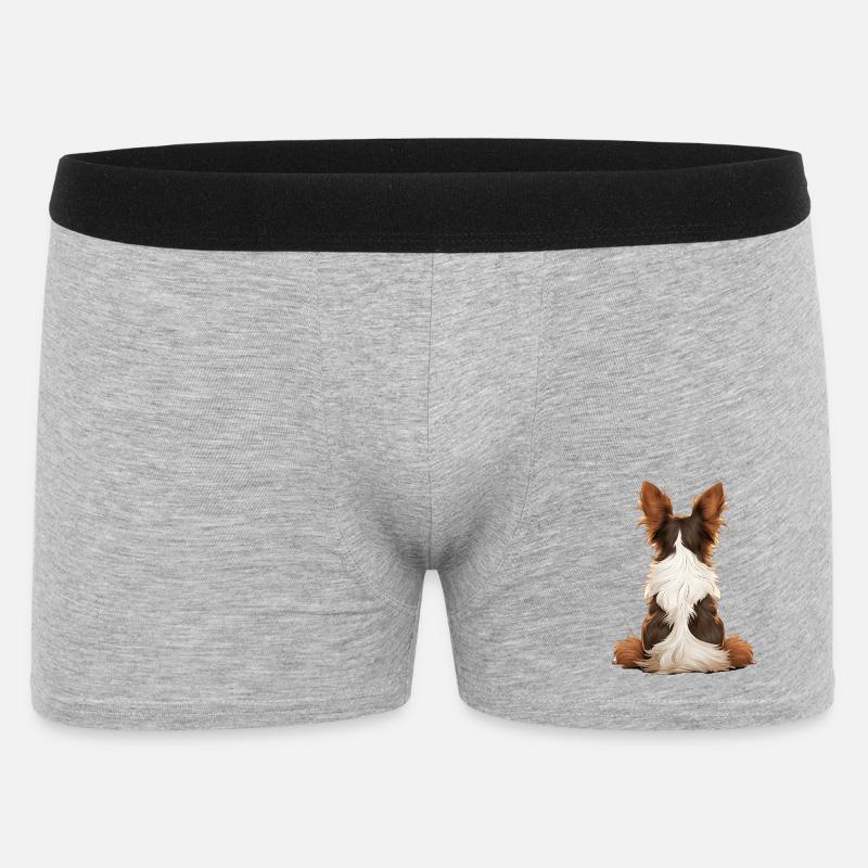 Papillon - Männer Boxer Shorts - Grau meliert