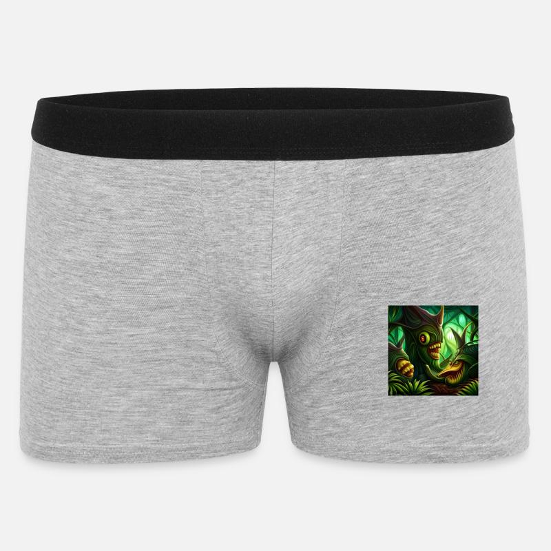 Horror jungle - Männer Boxer Shorts - Grau meliert